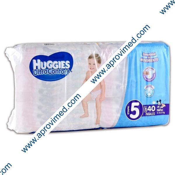 HUGGIES ULTRACONFORT Niño (Etapa 5 / 11-14.5 Kg.) c/40 Pzs.