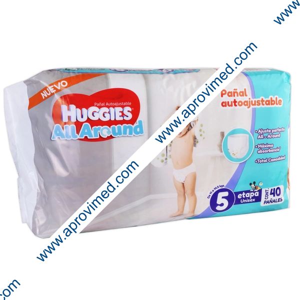 HUGGIES ALL AROUND (Etapa 5 / 11-14.5 Kg.) UNISEX c/40 Pzs.