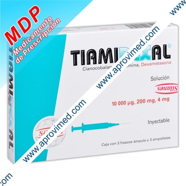 TIAMIDEXAL Sol. Iny. c/3 DOSIS 10,000 MCG, 200 MG, 4 MG.
