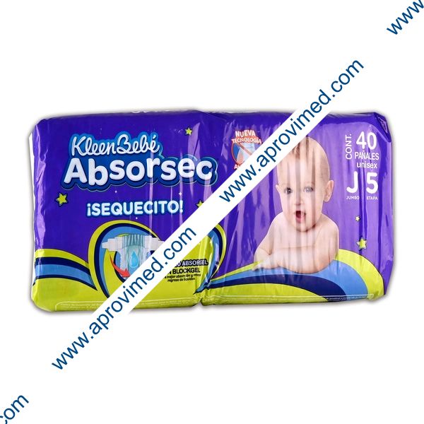 KLEENBEBÉ ABSORSEC ¡SEQUECITO! JUMBO (Etapa 5 / 11-14.5 Kg.) c/40 Pzs.