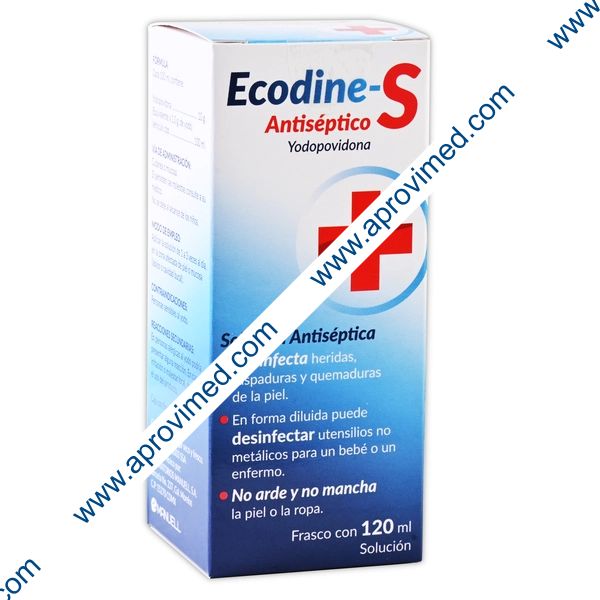 ECODINE-S Solución Antiséptica Tópica Cja/Fco. 120 ML. 10 G/100 ML.