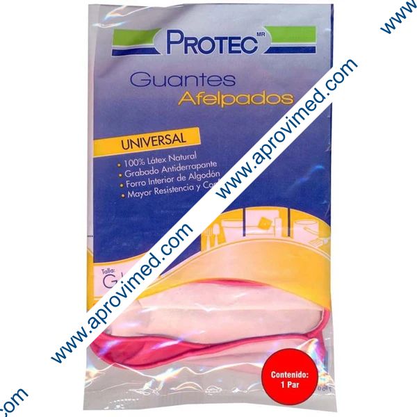 GUANTES DE LÁTEX Afelpados (Protec) Talla G (8 1/2-9) c/1 PAR.