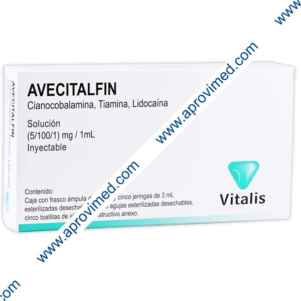 AVECITALFIN Sol. Iny. c/1 FCO. AMP. 10 ML. 5-100-1 MG/1 ML y 5 Jgas.