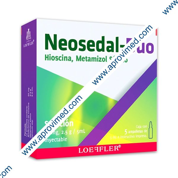 NEOSEDAL-DUO Sol. Iny. c/5 AMPTAS. 20 MG-2.5 G/5 ML.