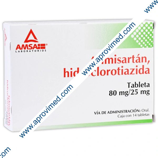 TELMISARTÁN/HIDROCLOROTIAZIDA (Amsa) c/14 TABS. 80/25 MG.