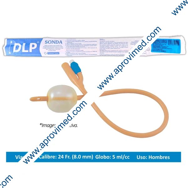 SONDA FOLEY de LÁTEX (DLP) 2V/GLB 5/Cal. 24 Fr. c/1 Pza.