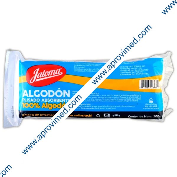 ALGODON ABSORBENTE PLISADO (Jaloma) Bolsa c/100 G.