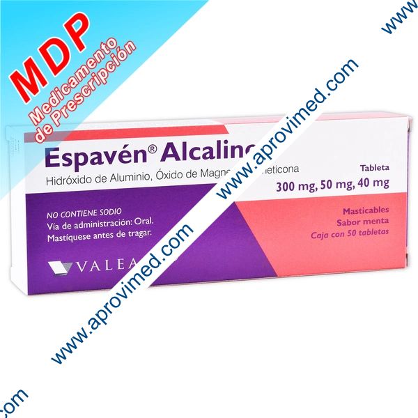 ESPAVÉN ALCALINO c/50 TABS. Sab. Menta 300/50/40 MG.