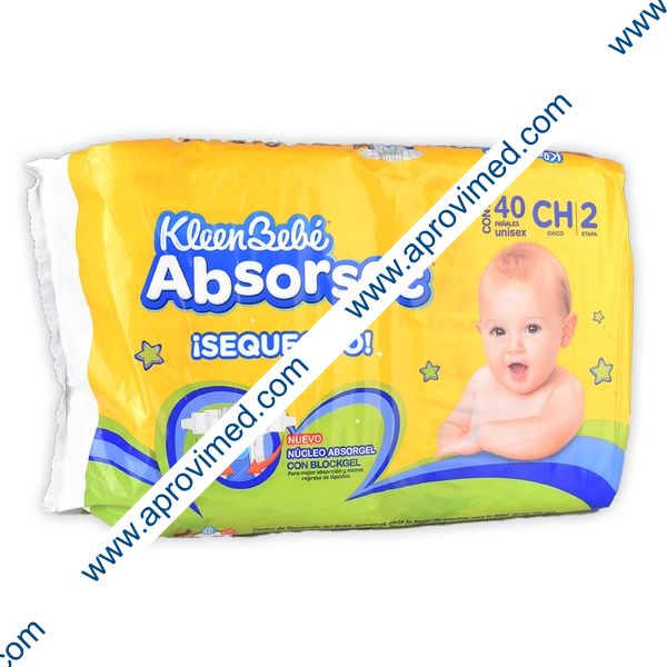 KLEENBEBÉ ABSORSEC ¡SEQUECITO! CHICO (Etapa 2 / 5-7.5 Kg.) c/40 Pzs.
