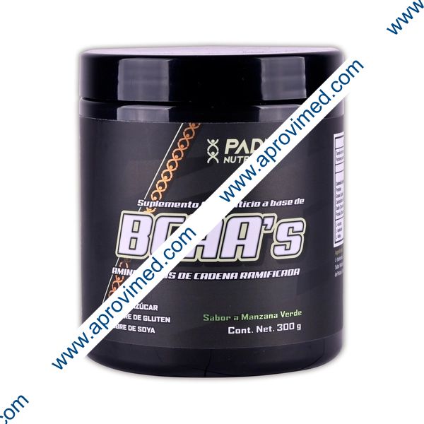 BCAA´S POLVO Sabor Manzana Verde Bote 300 G.