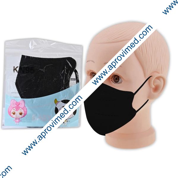 MASCARA PROTECTORA INFANTIL KN95 Col. Negro BOLSA c/1 Pza.