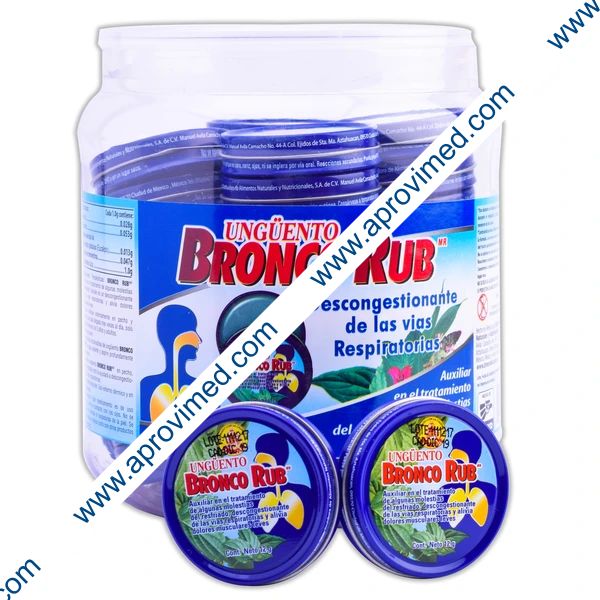 BRONCO RUB UNGÜENTO Vitrolero c/40 LATAS 12 G.