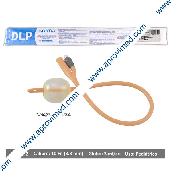 SONDA FOLEY de LATEX (DLP) 2V/GLB 3/Cal. 10 Fr. c/1 Pza.
