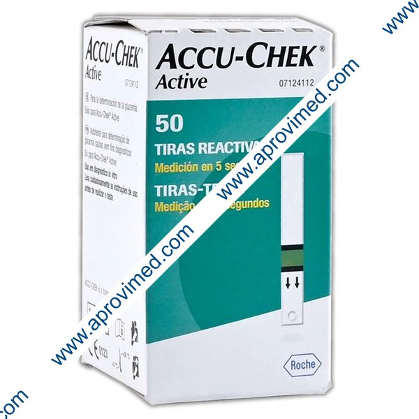 ACCU-CHEK ACTIVE Tiras Reactivas p/Glucosa Cja. c/50 Pzs.