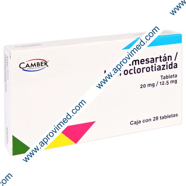 OLMESARTÁN/HIDROCLOROTIAZIDA (Camber) c/28 TABS. 20/12.5 MG.