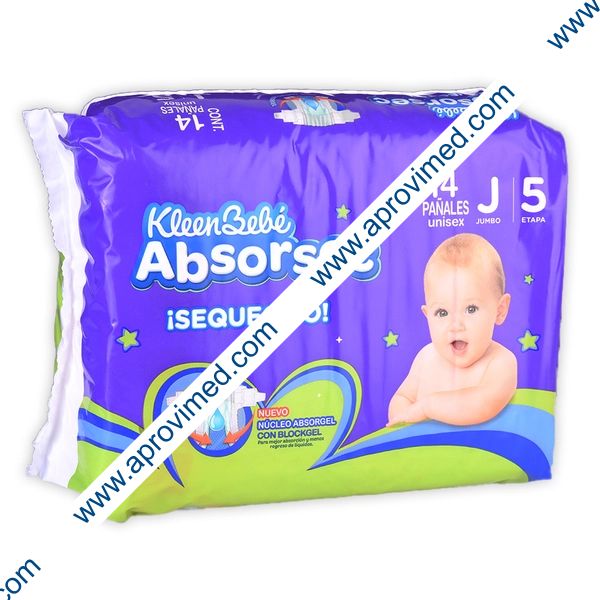 KLEENBEBÉ ABSORSEC ¡SEQUECITO! JUMBO (Etapa 5 / 11-14.5 Kg.) c/14 Pzs.