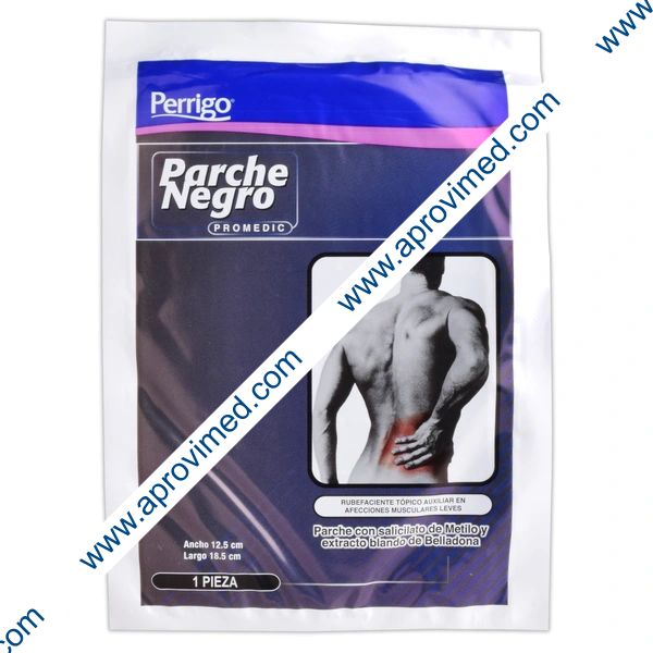 PARCHE NEGRO TOPICO Sob. c/1 Pza.12.5x18.5cm. 0.175/0.003 G.
