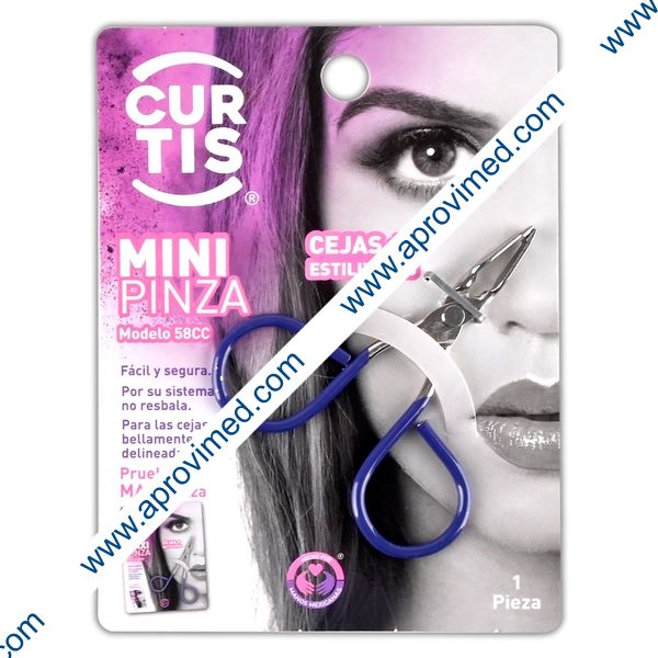 MINI PINZA TIJERA PARA CEJAS (Curtis) Mod. 58CC Blister c/1 Pza.