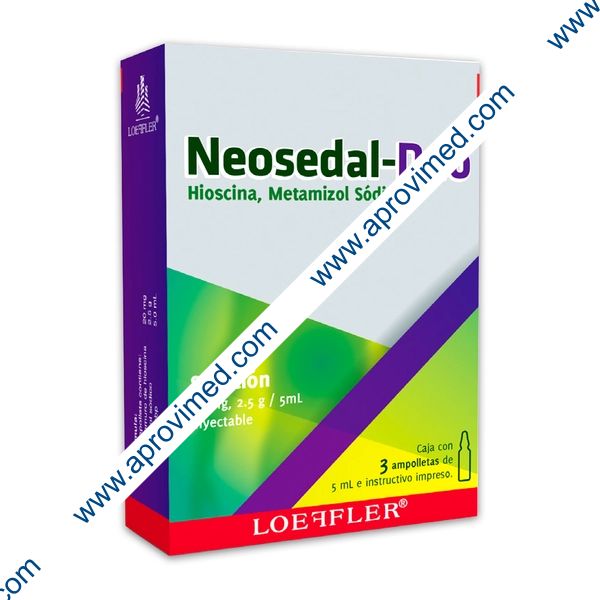 NEOSEDAL-DUO Sol. Iny. c/3 AMPTAS. 20 MG-2.5 G/5 ML.