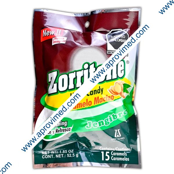 ZORRITONE JENGIBRE Bolsa c/15 CARAMELOS 52.5 G.