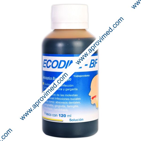ECODINE-BF Solución Antiséptica Bucofaríngeo Fco. 120 ML. 8 G/100 ML.