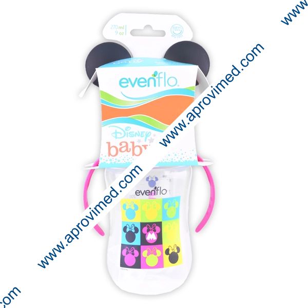 BIBERÓN CUELLO ANCHO "Disney" 3 en 1 c/MAMILA 9 OZ/270 ML.