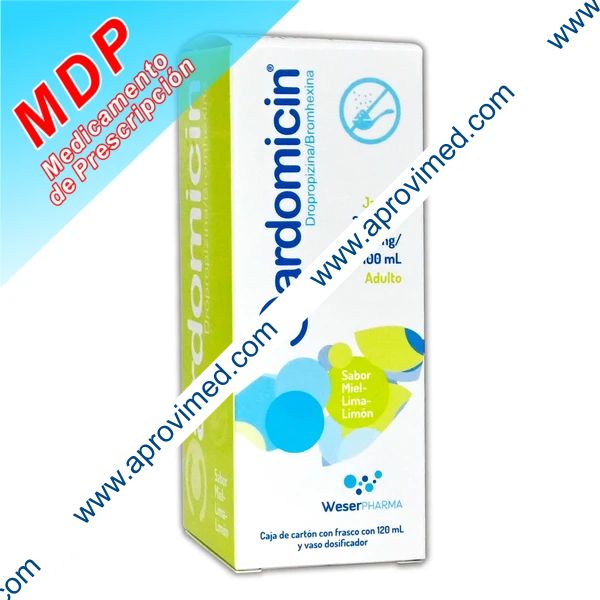 CARDOMICIN JARABE Adulto Fco. 120 ML. 300-160 MG/100 ML.