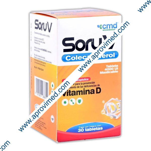 SORU-V c/30 TABS. Masticables 4000 UI.