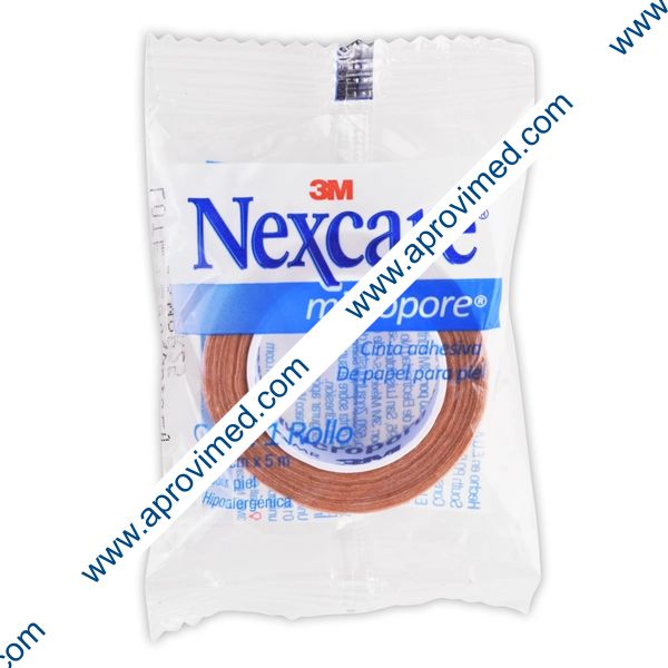 NEXCARE MICROPORE Rollo Col. Piel A: 1.25cm. (1/2"); L: 5m. Bolsa c/1 Pza.