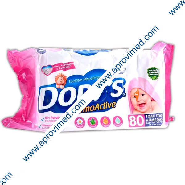 DODYS DERMO ACTIVE (Rosa) Toallitas Húmedas Paq. c/ 80 Pzs.