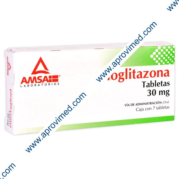 PIOGLITAZONA (Amsa) c/7 TABS. 30 MG.