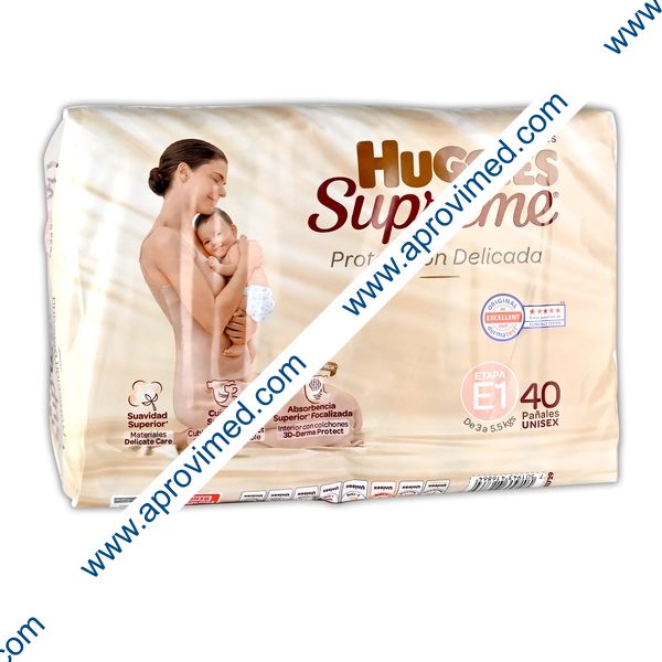 HUGGIES SUPREME Unisex (Etapa 1 / 3-5.5 Kg.) c/40 Pzs.