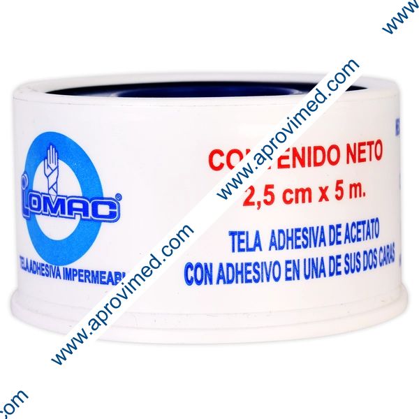 TELA ADHESIVA (Lomac) Carrete A: 2.5cm; L: 5m. c/1 Pza.