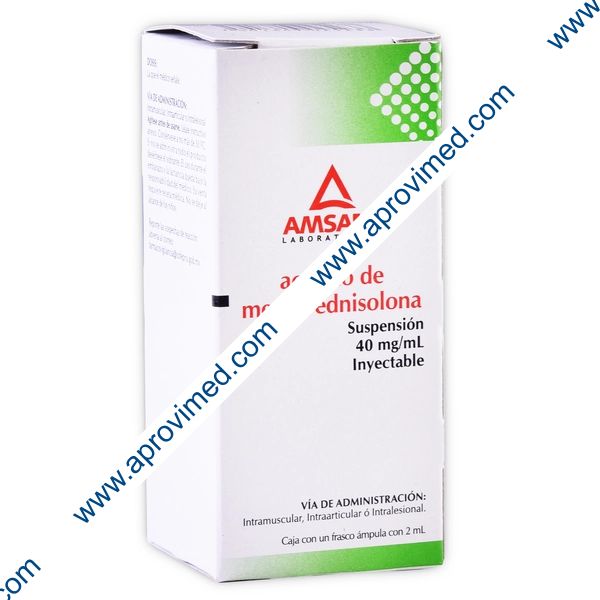 METILPREDNISOLONA (Amsa) Susp. Iny. c/1 FCO. AMP. 2 ML. 40 MG/1 ML.