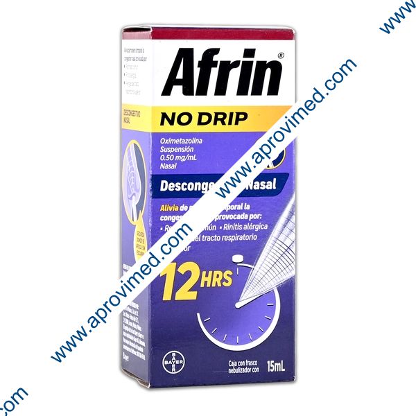 AFRIN NO DRIP 12H SUSP. Nasal Fco. Atomizador 15 ML. 0.50 MG/1 ML.
