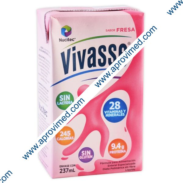 VIVASSE LIQUIDO Sabor Fresa 237 ML. 1 Kcal/1mL.