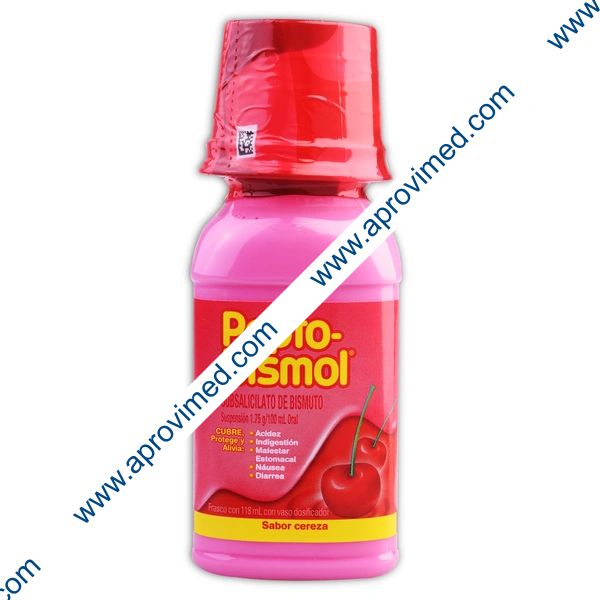 PEPTO-BISMOL Sab. Cereza SUSP. Fco. 118 ML. 1.75 G/100 ML.