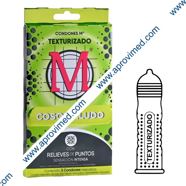 CONDONES M TEXTURIZADO Blister c/3 Pzs.