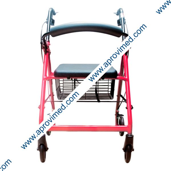 ANDADERA ROLLATOR ALUMINIO c/CANASTILLA (Eko-Mobility) Col. Rojo.