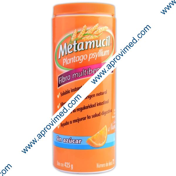METAMUCIL POLVO Sab. Naranja s/AZÚCAR Fco. c/425 G. 56.18 G/100 G.