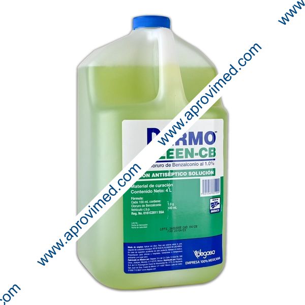DERMOCLEEN-CB Jabon Antiséptico SOLUCIÓN al 1% Envase c/4 L.