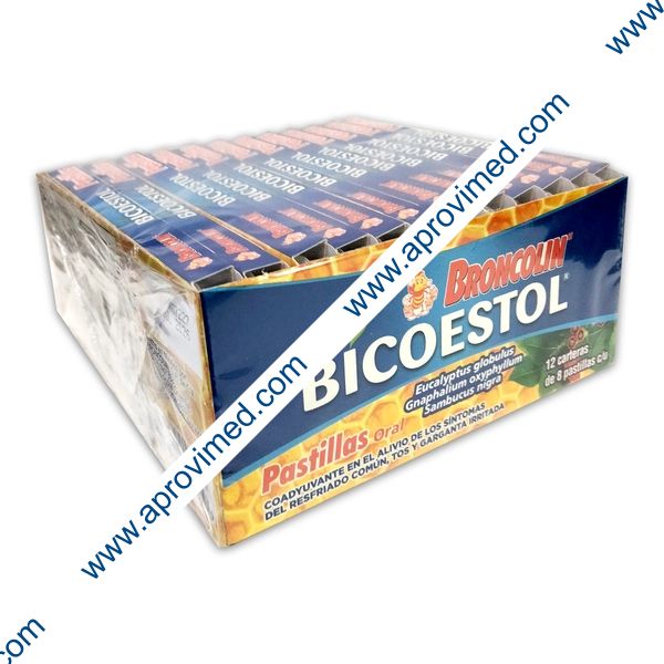 BICOESTOL Sabor Eucalipto Cartera c/8 PASTILLAS Exh. c/12 Pzs.