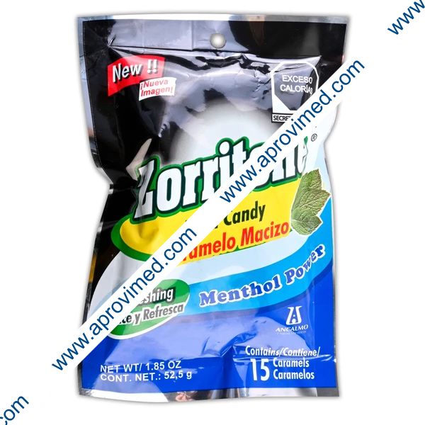 ZORRITONE MENTHOL POWER Bolsa c/15 CARAMELOS 52.5 G.