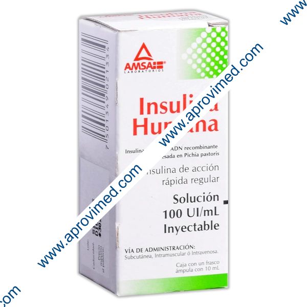 INSULINA HUMANA (Amsa) Sol. Iny. c/1 FCO. AMP. 10 ML. 100 UI/1 ML.