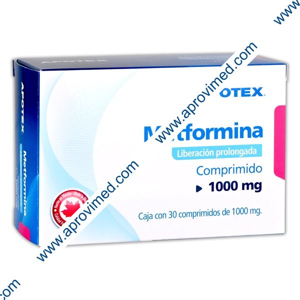 METFORMINA (Apotex) c/30 COMPS. L.P. 1000 MG.