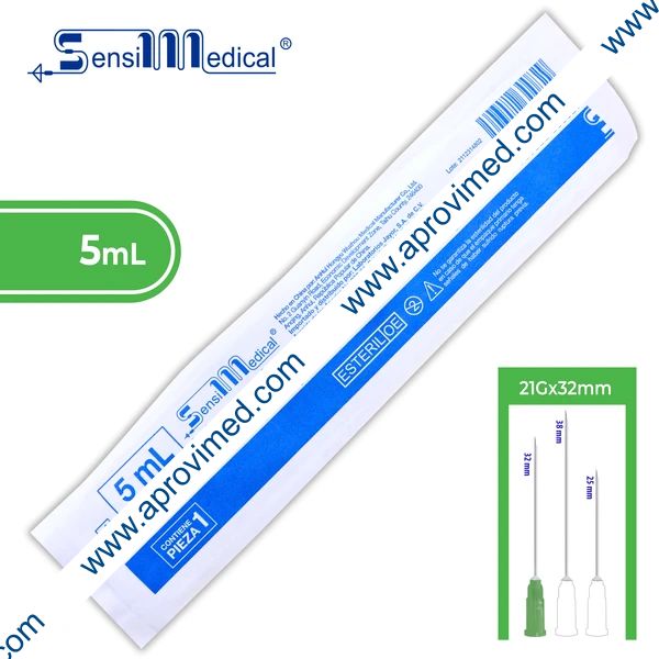 JERINGA 5 mL. (SensiMedical) c/AGUJA 21Gx32mm. c/1 Pza.