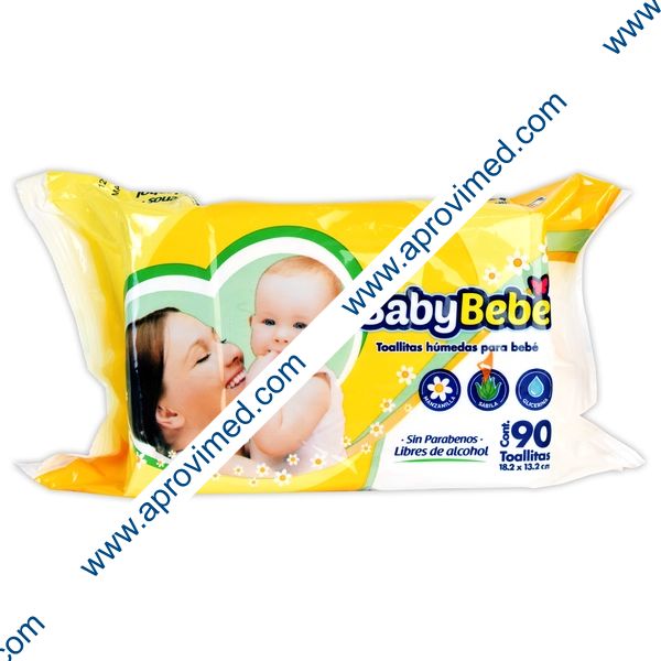 BABY BEBÉ Toallitas Húmedas Paq. c/ 90 Pzs.
