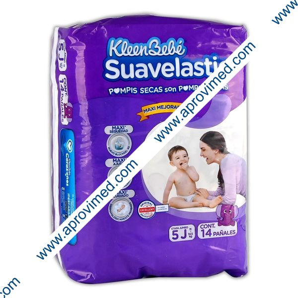 KLEENBEBÉ SUAVELASTIC JUMBO (Etapa 5 / 11-14.5 Kg.) c/14 Pzs.