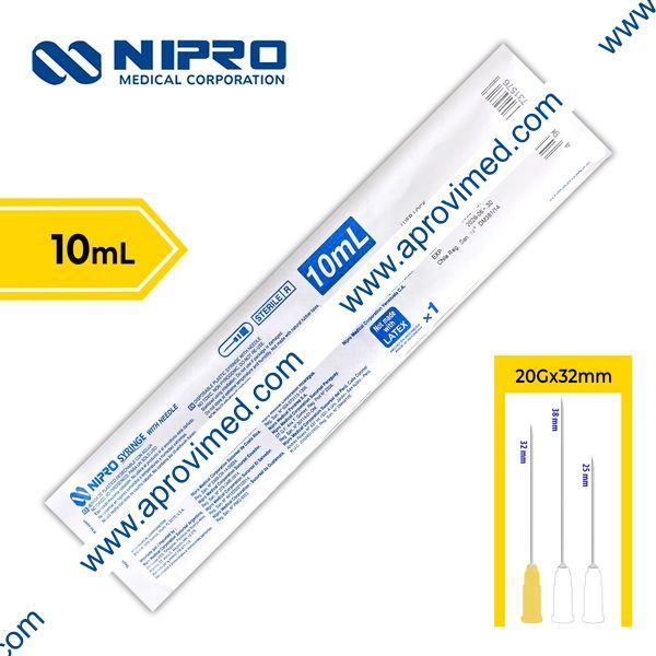 JERINGA 10 mL. (Nipro) c/AGUJA 20Gx32mm. c/1 Pza.