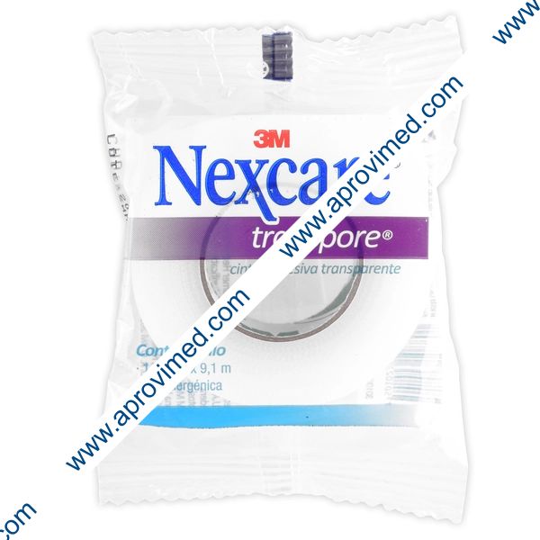 NEXCARE TRANSPORE Transparente Rollo A: 1.25cm. (1/2"); L: 9.1m. Bolsa c/1 Pza.